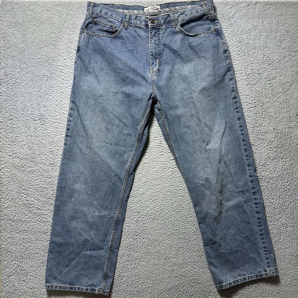 Vintage Faded Glory Men's Denim Wide Leg Loose Fit Jeans 38x32 Grunge Y2K